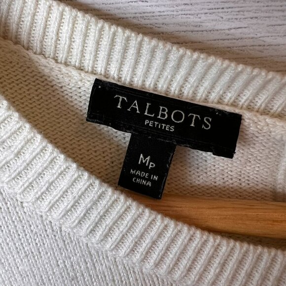 Talbots Sweater Womens Size MP Criss Cross Fair Isle Long Sleeve Cashmere Blend - Picture 2 of 15